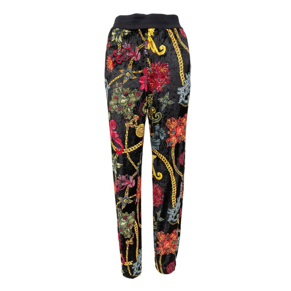Versace Floral Baroque Velvet Trousers - '10s